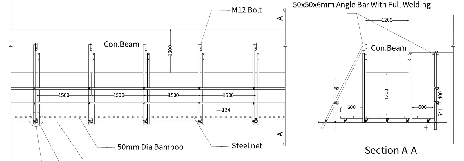 2001: movable scaffold for inspecting pier piles · 2001年:檢查碼頭樁柱的活動通架