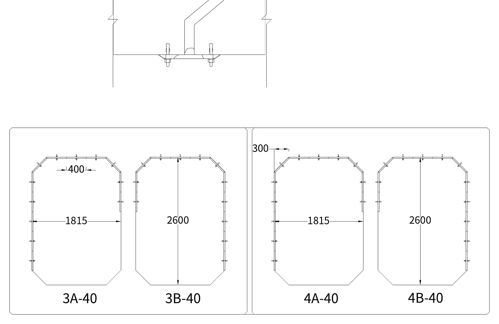 Culvert joints 3A/3B and 4A/4B-40 · 3A/3B及4A/4B-40渠道接口
