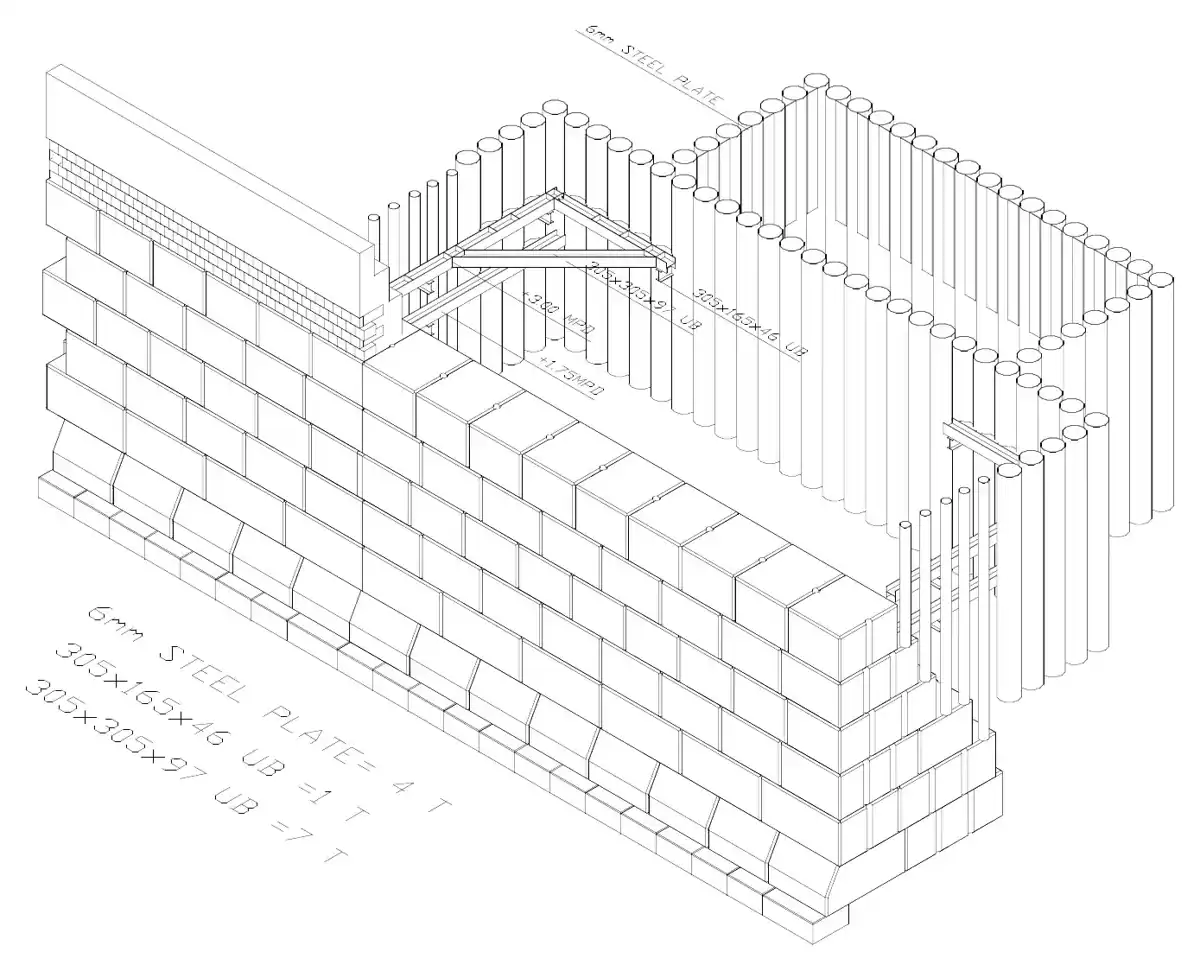 Steel structure, 3D, March 2019 · 鐵結構立體圖