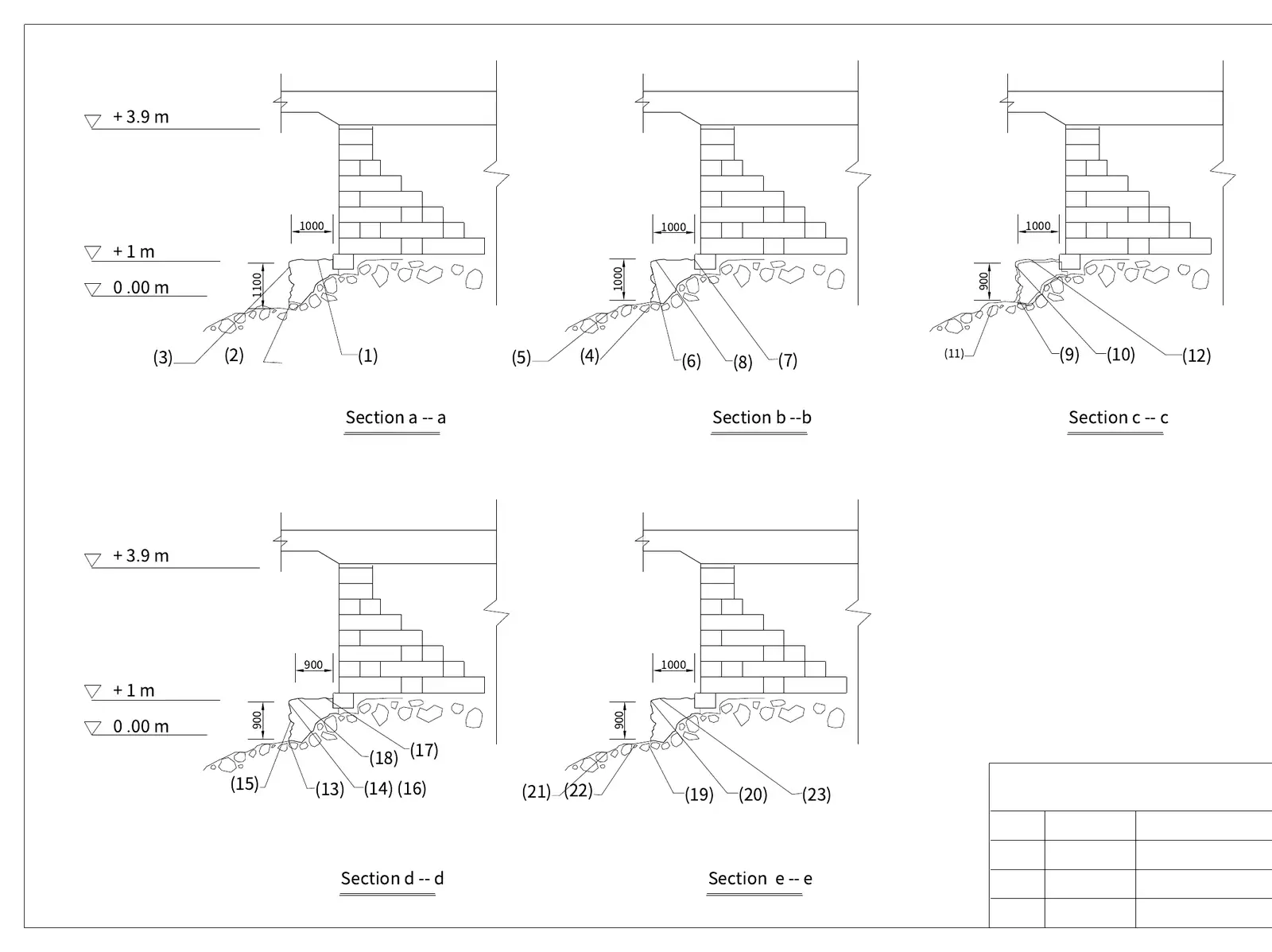 Defects measured under the Ocean Terminal bridge · 海運橋底海牆損壞位量度