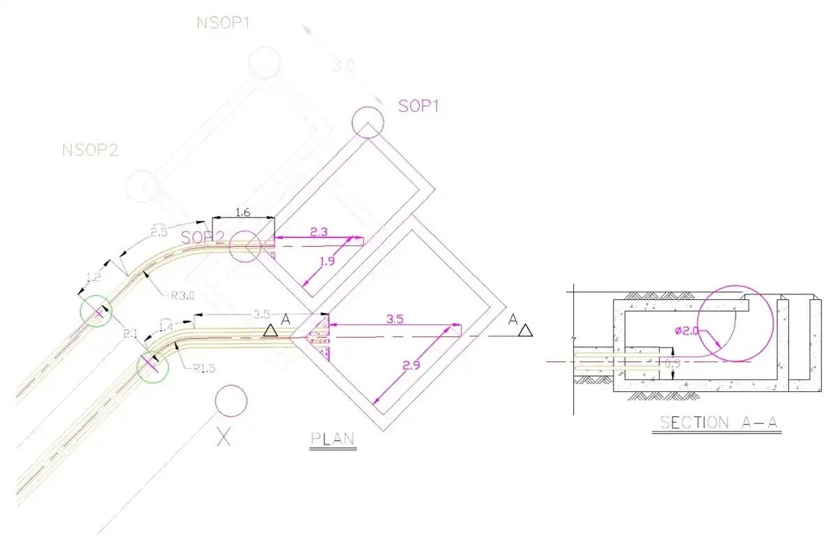Beach manhole, construction stages · 海灘人井施工步驟