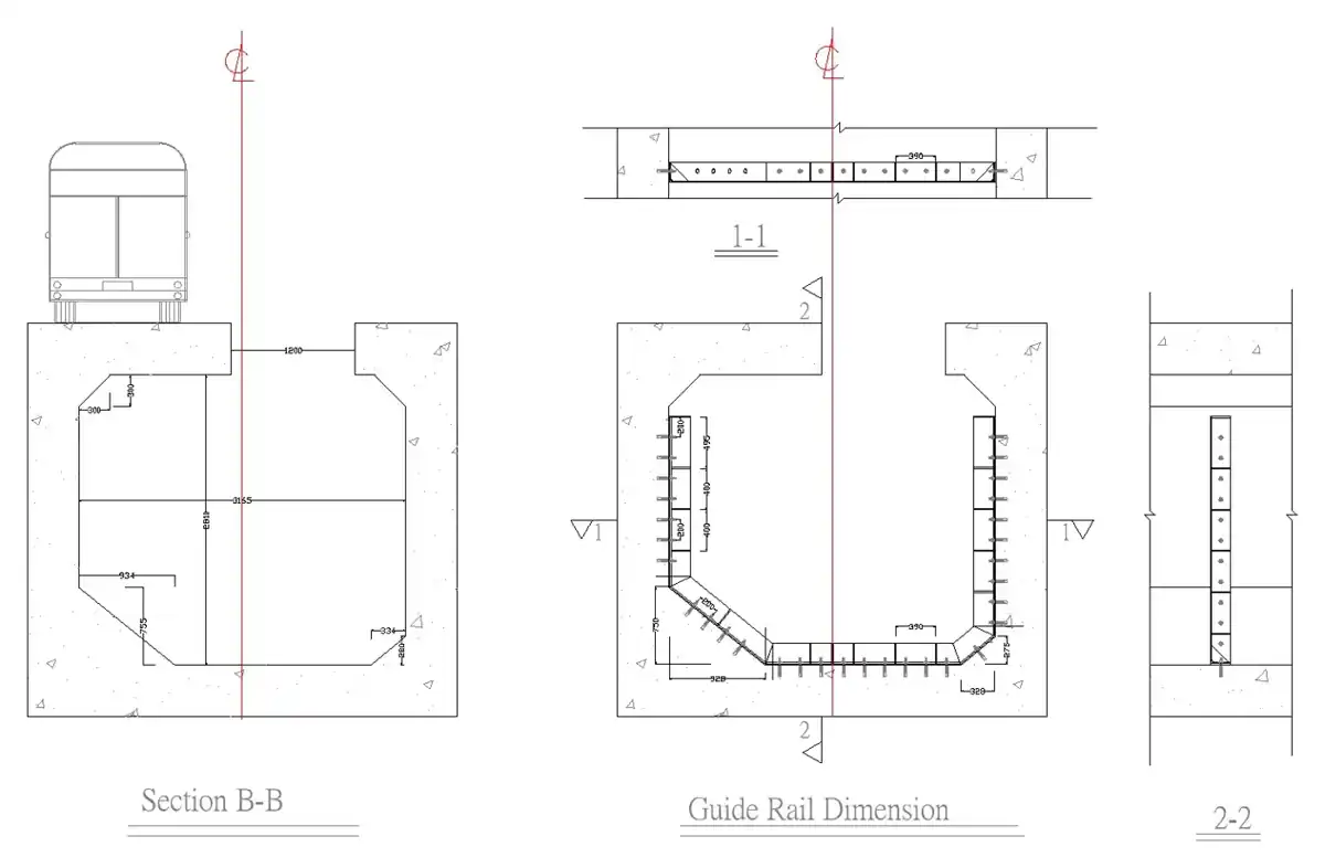 Upstream gate and guide rails · 上游閘門及路軌